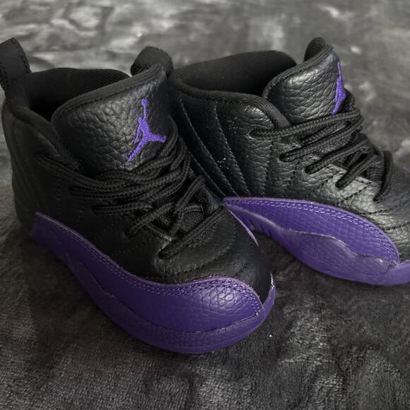 Nike Air JORDAN 12 Retro Toddler TD 7C Field Purple Black 850000-057 Shoes - Picture 4 of 6